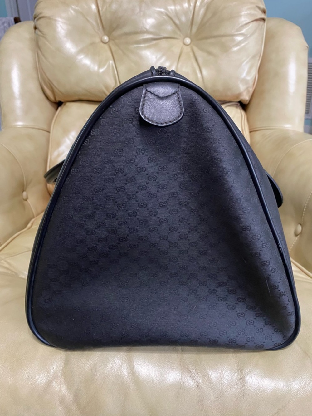 XL Gucci Travel Bag Duffel Micro GG Monogram Black Unisex Luggage Satchel - Picture 7 of 17